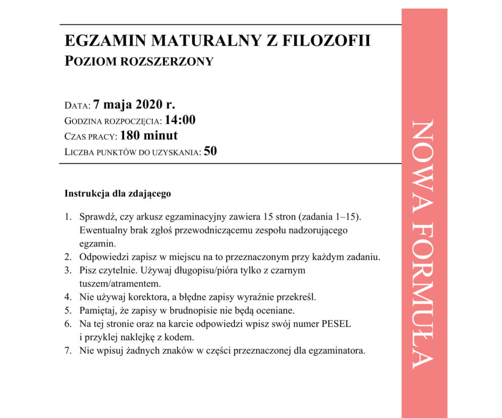 Matura próbna CKE 2021 FILOZOFIA, poziom rozszerzony. Jakie będą pytania z filozofii na poziomie rozszerzonym? [ARKUSZE]