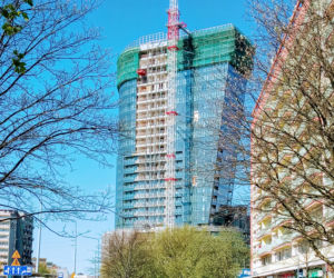 Budowa Hanza Tower - kwiecień 2020