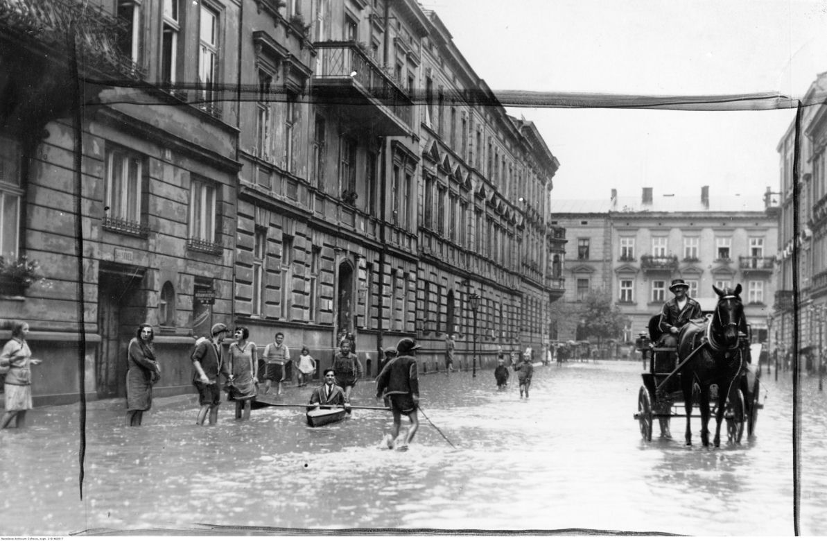 Kraków pod wielką wodą. Po centrum miasta pływały kajaki