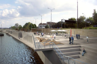 Hydrobudowa Gdańsk na bulwarach nad Wisłą w Warszawie  