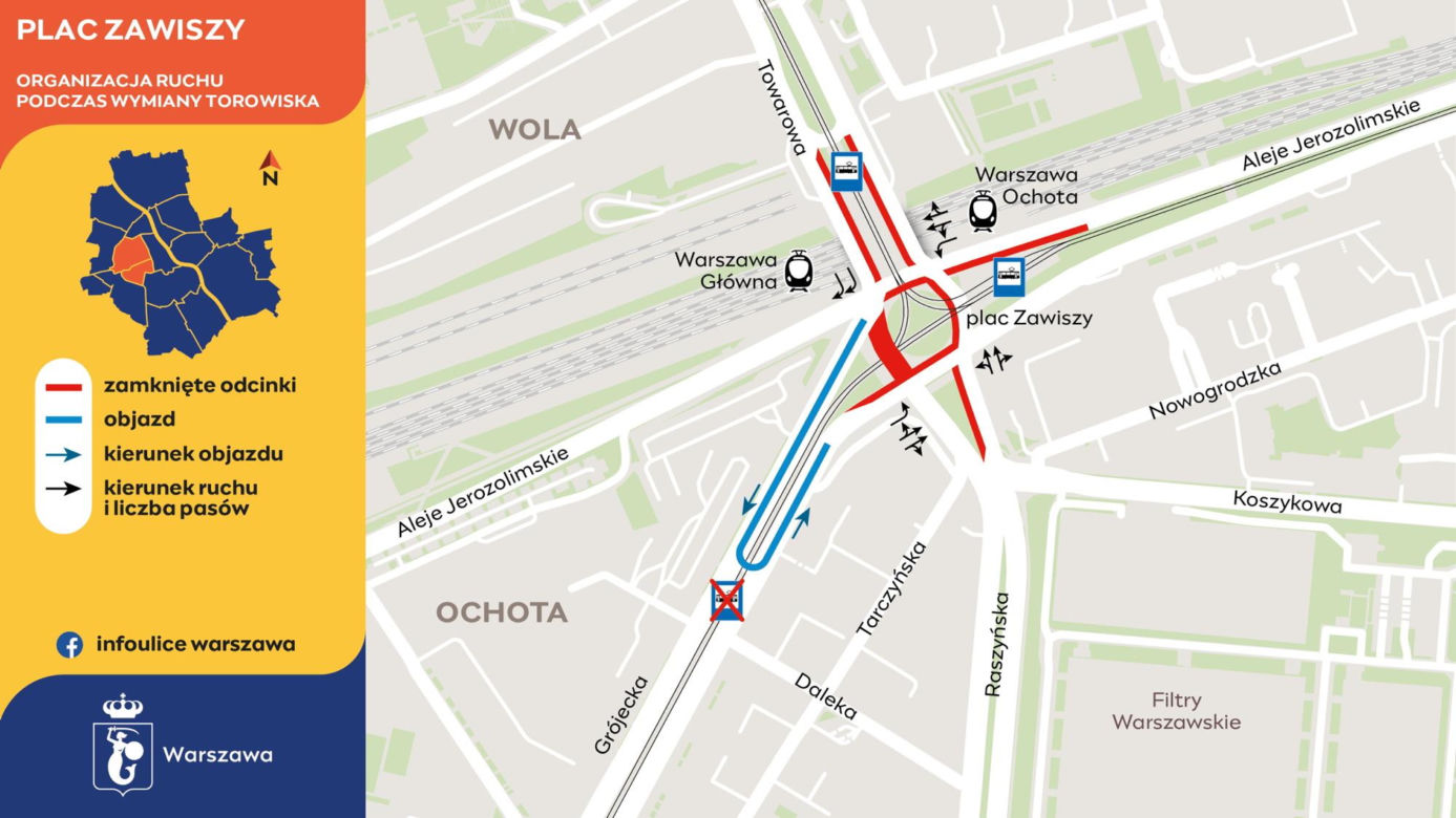 Warszawa. Rusza remont placu Zawiszy