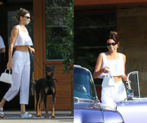 Kendall Jenner z dobermanem