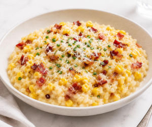 To risotto robi się prawie samo. Jest kremowe, pełne kukurydzy i ma chrupiący finisz