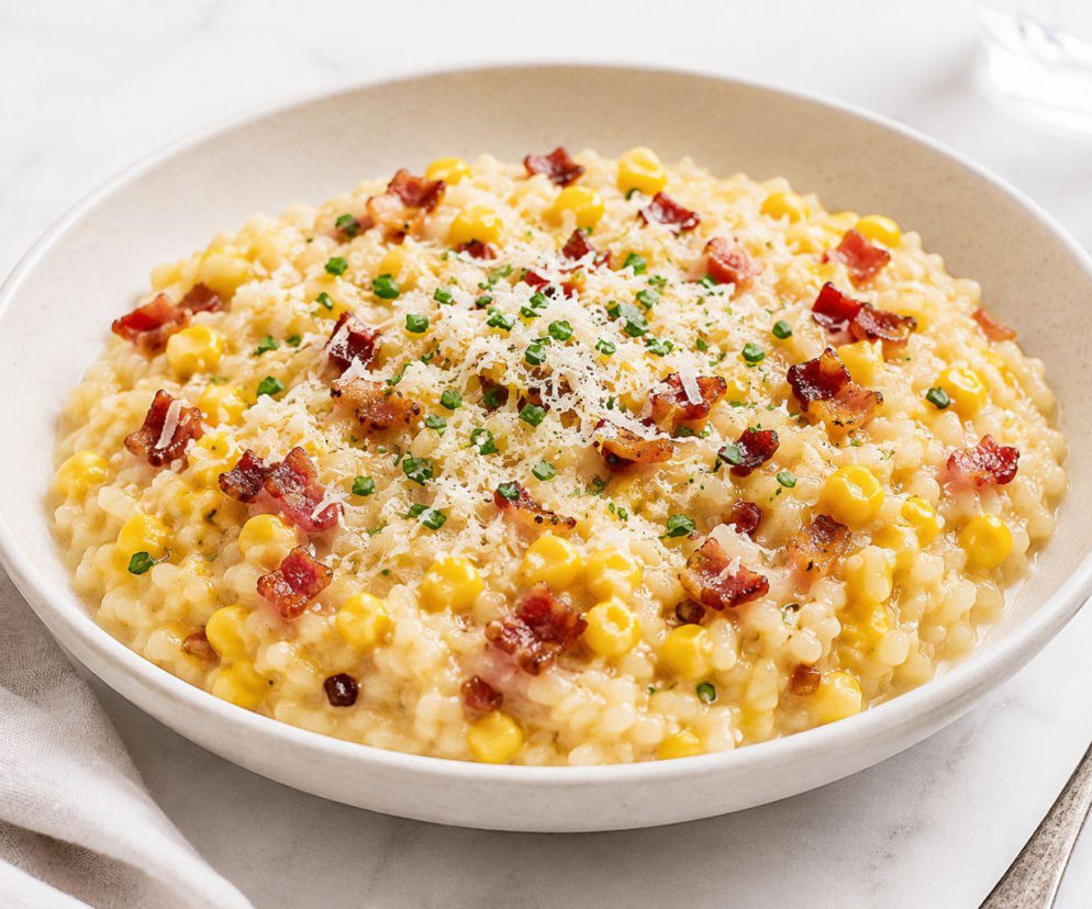 To risotto robi się prawie samo. Jest kremowe, pełne kukurydzy i ma chrupiący finisz