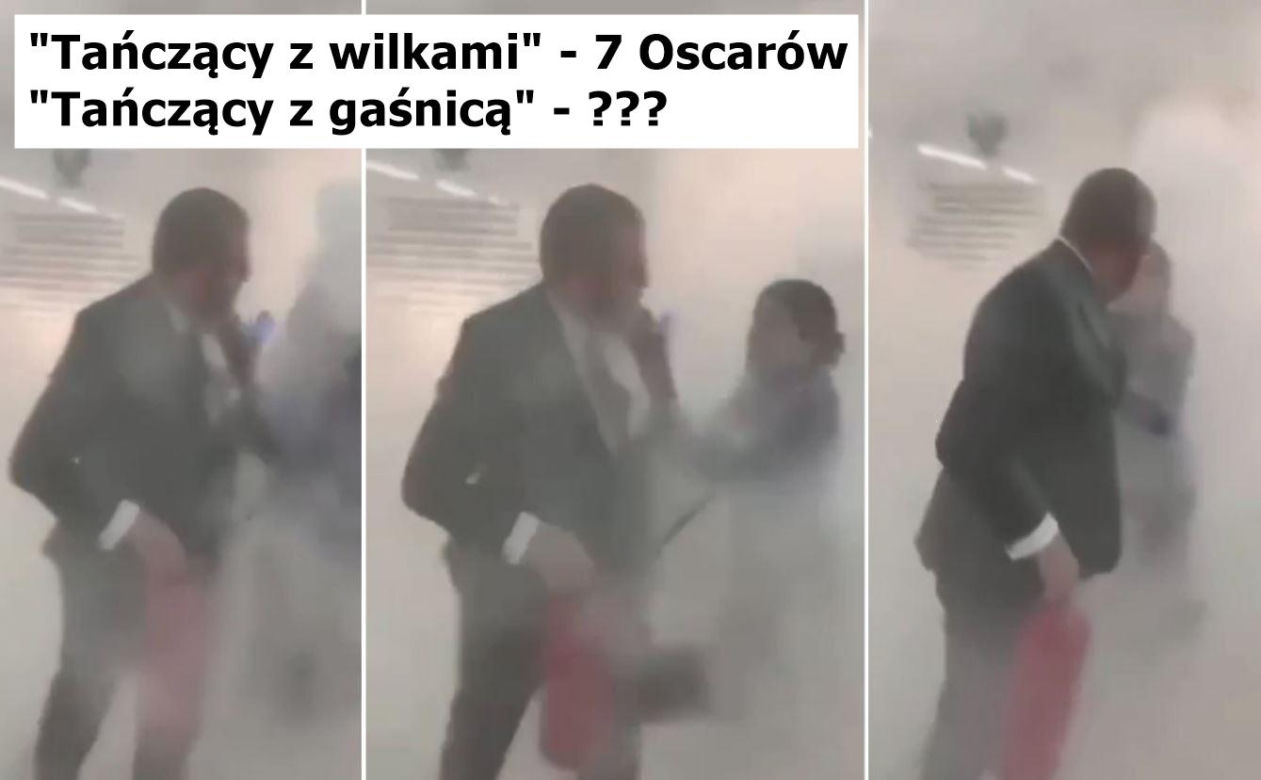 Grzegorz Braun z gaśnicą w Sejmie