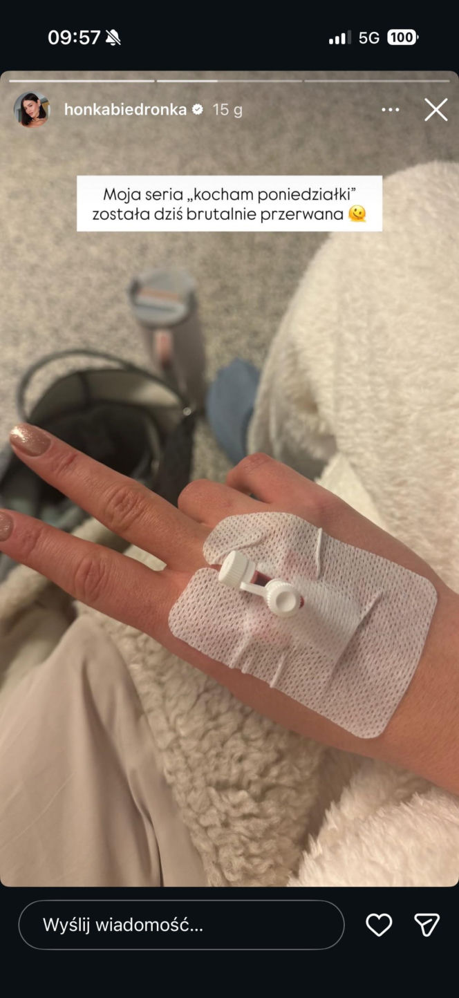 Honorata Skarbek w szpitalu