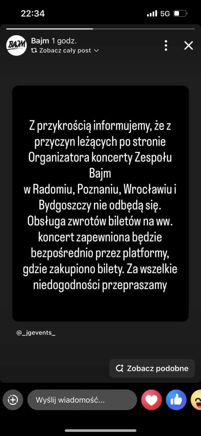 Zaskakujący komunikat Bajmu! "Z przykrością informujemy…"