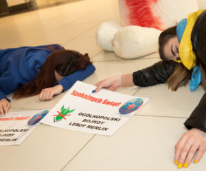 Protest przed Auchan
