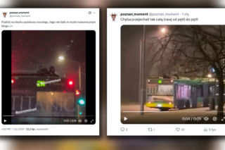 Jazda na dachu autobusu w Poznaniu. Nagranie mrozi krew w żyłach!