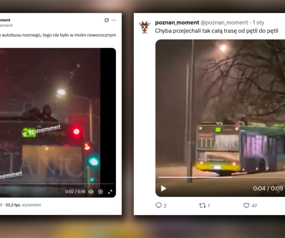 Jazda na dachu autobusu w Poznaniu. Nagranie mrozi krew w żyłach!