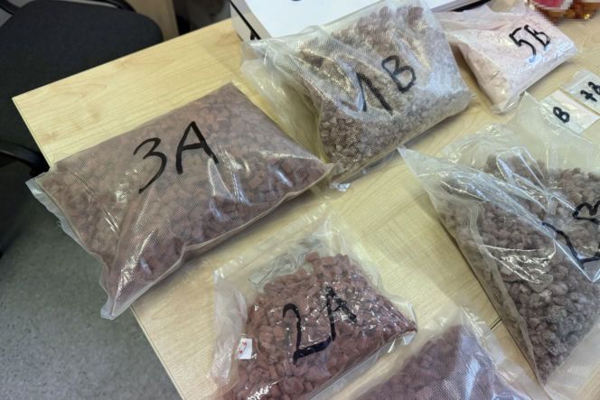 Policjanci z Torunia zabezpieczyli kilogramy narkotyków. 22-letnia kobieta i dwóch 41-latków w kajdankach