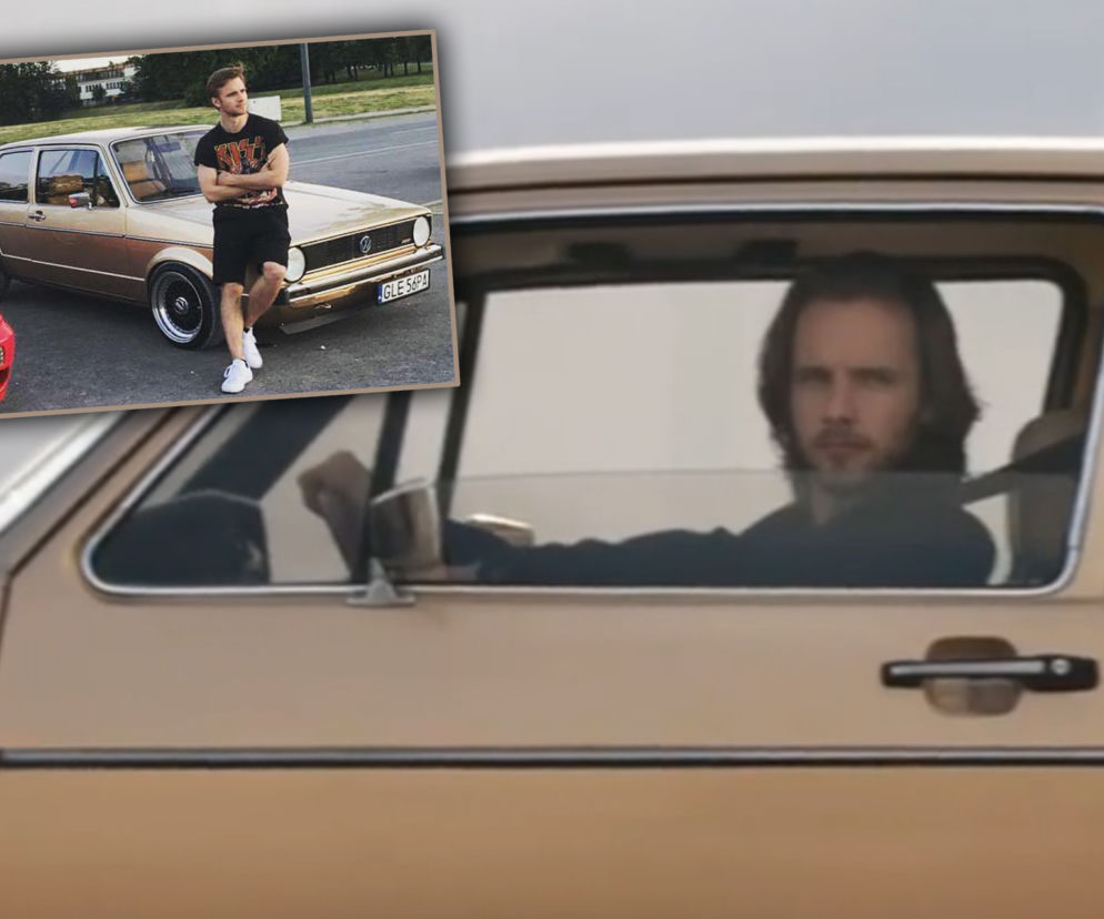 Maciej Musiał w starym Golfie