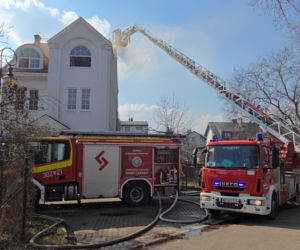 Pożar poddasza w domu jednorodzinnym na Bielanach