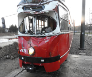 Wypadek zabytkowego tramwaju w Nowej Hucie