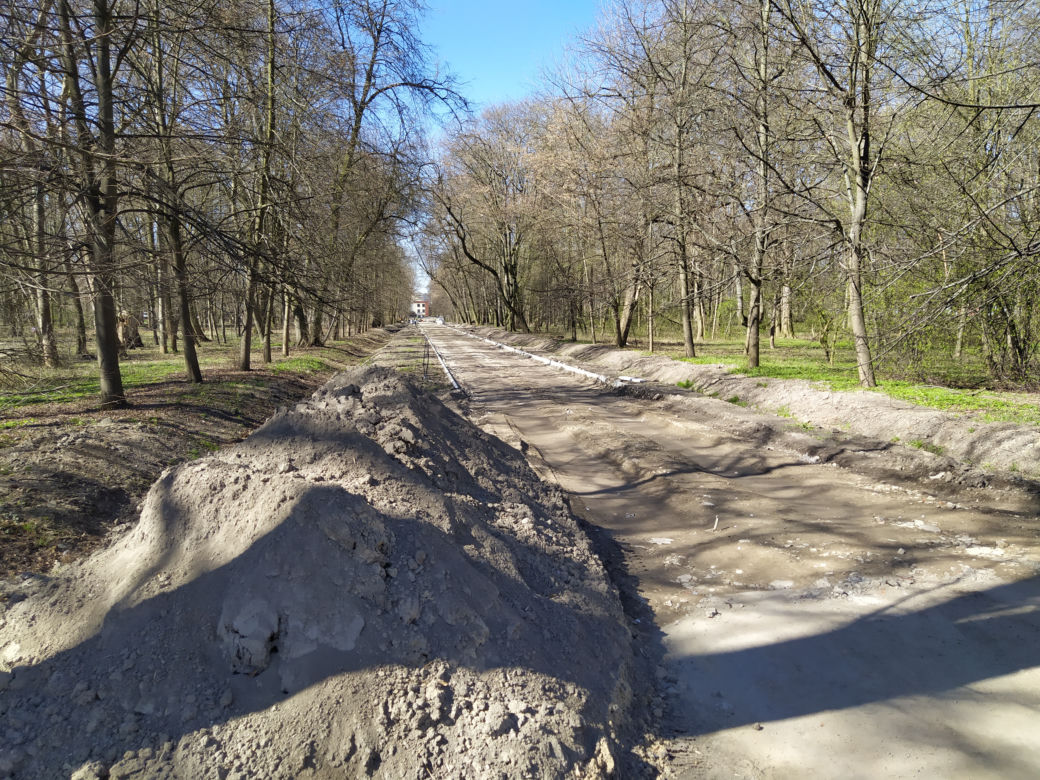 Park Aleksandria w Siedlcach w czasie remontu i prac rewitalizacyjnych - 29.03.2023