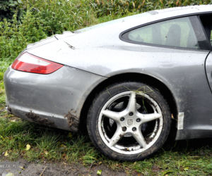 Wypadek Porsche w miejscowości Stolec
