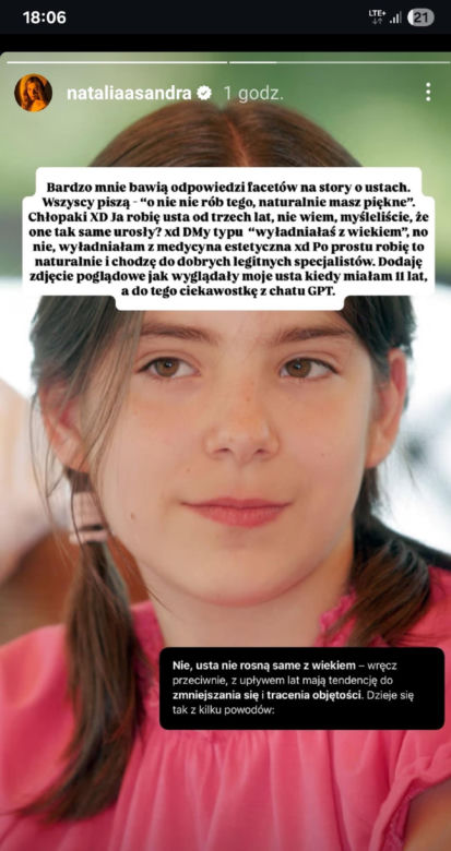 Natalia Zambrzycka (Agata z serialu Barwy szczęścia) powiększa sobie usta od lat. Tak wyglądała jako 11-latka