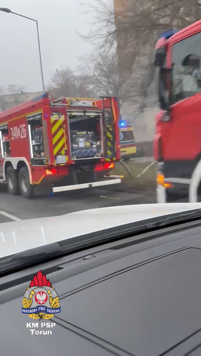Pożar przy ul. Kraszewskiego w Toruniu
