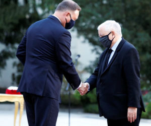 Jarosław Kaczyński podczas zaprzysiężenia nowego rządu