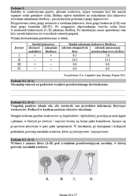 Matura 2019 biologia - poziom rozszerzony