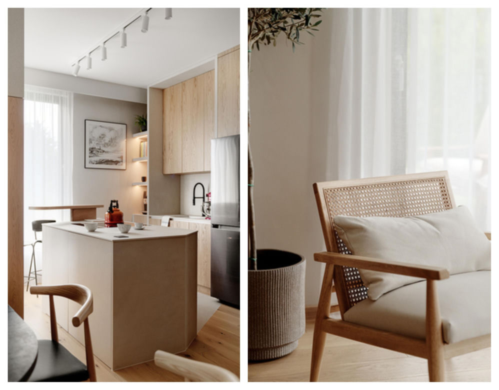 Światło, drewno i cisza - gdy wnętrze staje się azylem. Apartament Japandi autorstwa Jana Sikory