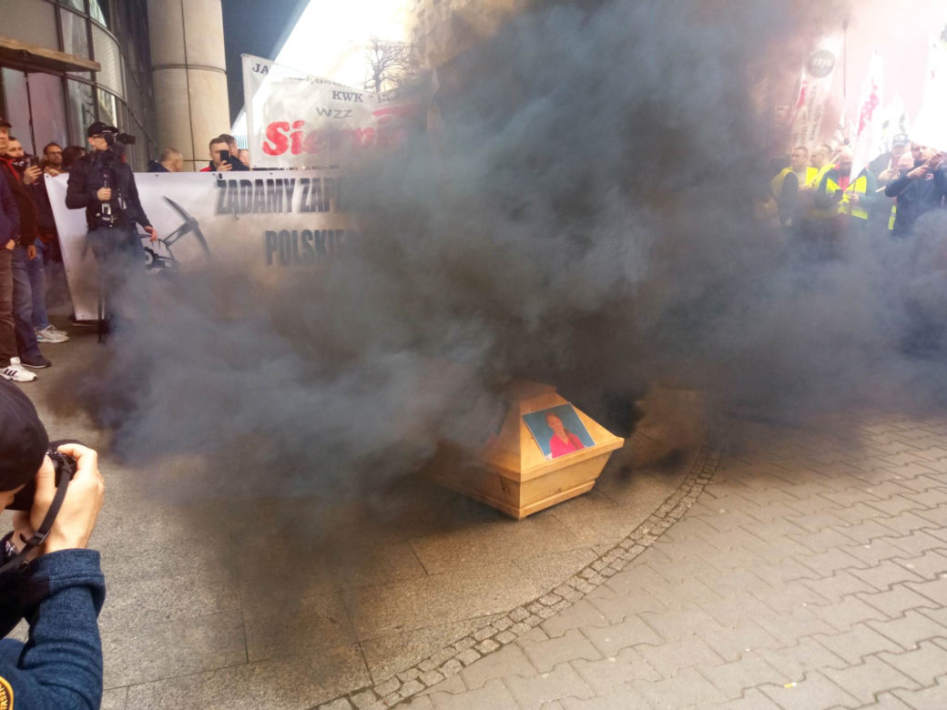 Protest górników w Warszawie