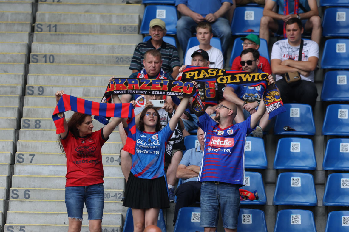 Kibice na meczu Piast Gliwice - Górnik Zabrze