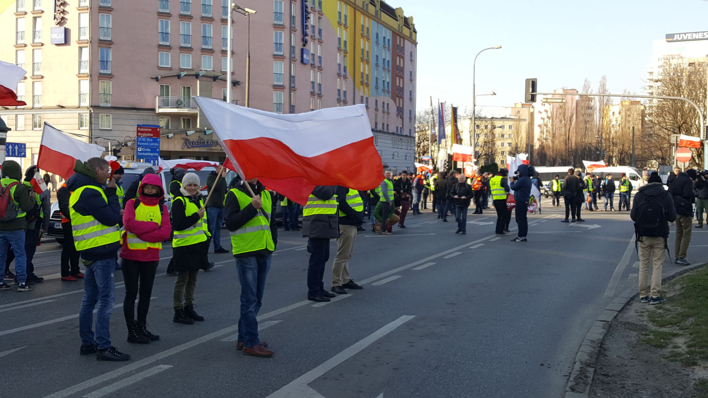 Protest rolników w centrum Warszawy