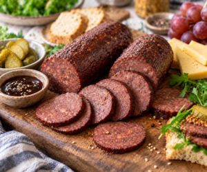 Z mielonej wołowiny zrób domową kiełbasę teriyaki. Formujesz 2 wałki i pieczesz je bez osłonek
