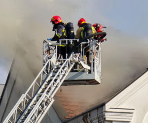 Pożar poddasza w domu jednorodzinnym na Bielanach