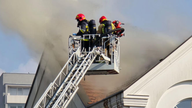 Pożar poddasza w domu jednorodzinnym na Bielanach