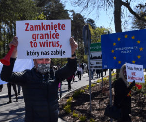 Protesty na granicy w Świnoujściu - 8 maja 2020