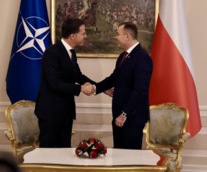 Rutte na spotkaniu z Nawrockim