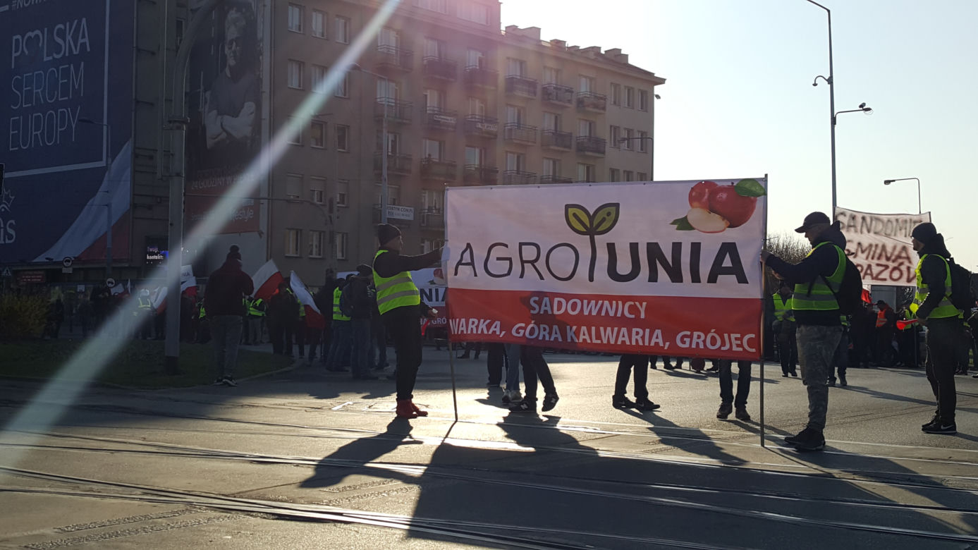 Protest rolników w centrum Warszawy