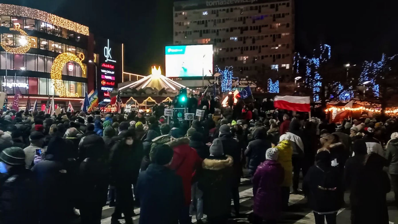 Protest "Wolne media" w Szczecinie