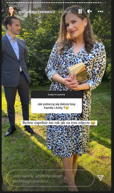 Melania Grzesiewicz na Instagramie o dalszy losach Anity i Kamila w M jak miłość