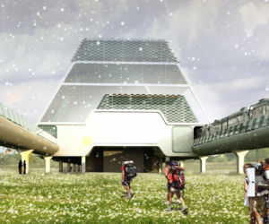 Wokół Czarnobyla: stacja kolejki umożliwić ma wprowadzenie masowego ruchu turystycznego. Projekt Zaarchitects. Fot. zaarchitects.com