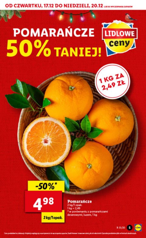 Pomarańcze 4,98 zł/2 kg 