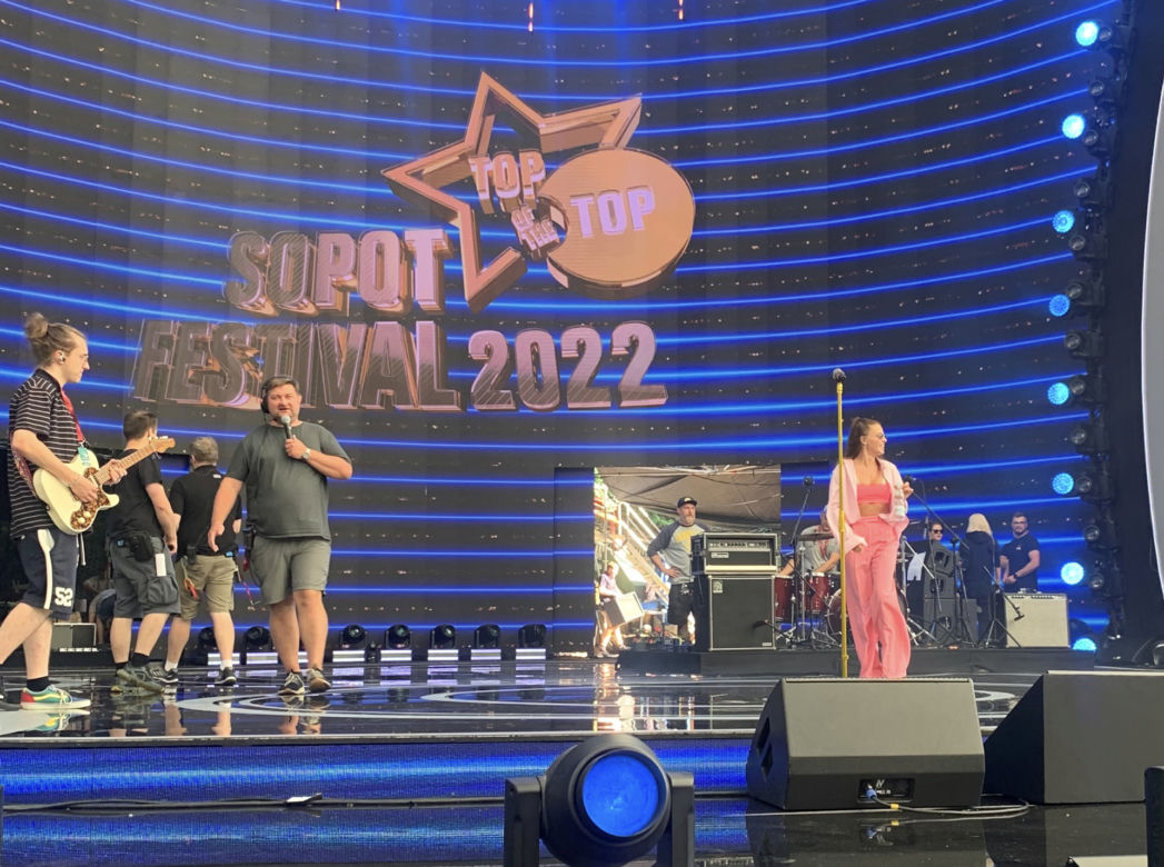 Natasza Ubrańska na próbach przed Sopot Festival 