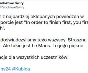 Tak internauci zareagowali na dramat Kubicy w Le Mans 24h