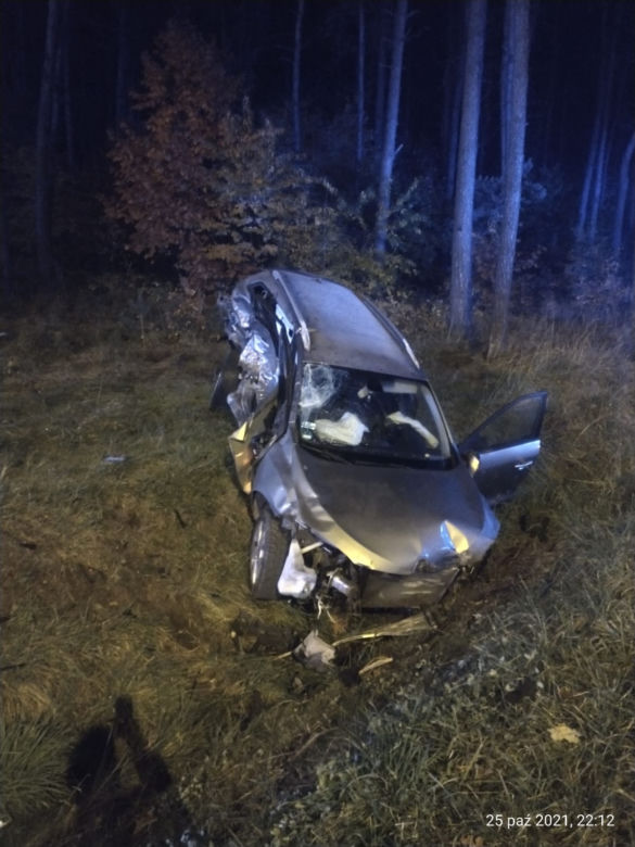 Wypadek na trasie Olkusz-Witeradow. Silnik wyleciał z auta! [ZDJĘCIA]