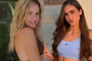 Śliczna Anastazja Kuś i jej piękna mama w króciutkich szortach. Góra też mocno odsłonięta!