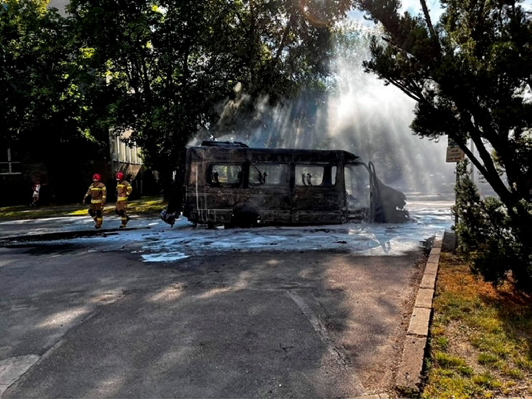 Pożar busa w centrum Lublina. Gaśnice samochodowe nic nie dały