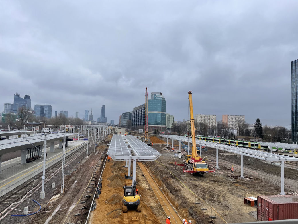 Prace budowlane na stacji kolejowej Warszawa Zachodnia