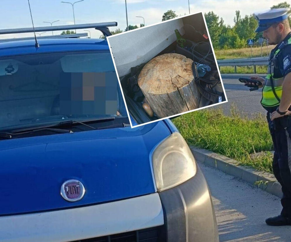 18-latek zatrzymany do kontroli drogowej. Wiózł pasażera na pniu drzewa zamiast fotela!