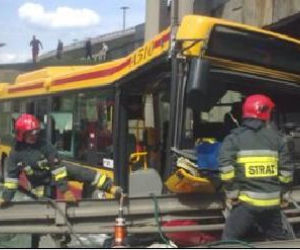 Wypadek autobusu na Puławskiej
