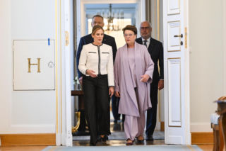 Pożegnalna wizyta prezydneta Estonii w Polsce. Pierwsza dama Marta Nawrocka olśniewała w Belwederze