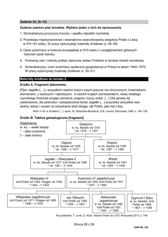 Matura 2024. Historia rozszerzona. ARKUSZE CKE nowa formuła 2015
