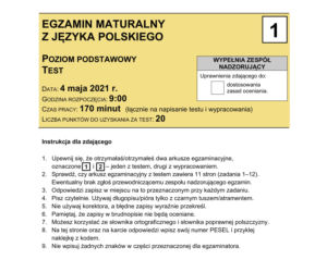 Matura 2021 język polski: ARKUSZ