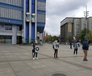 Protest przeciwko wyborom korespondencyjnym w Katowicach 